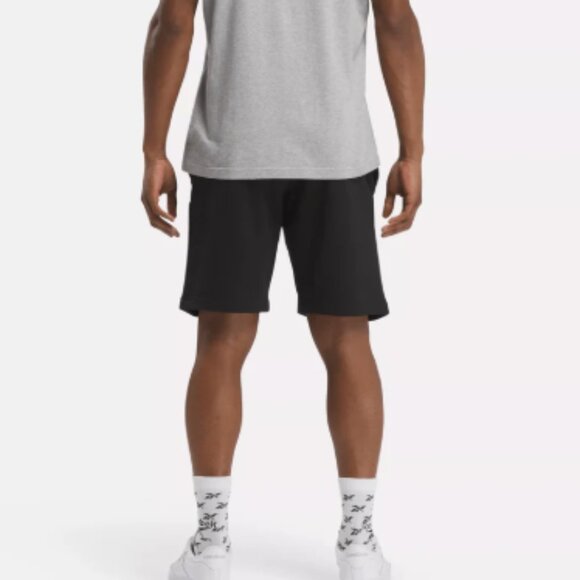 NWOT Reebok Men's Identity Small Logo Fleece Shorts - Size Large - Color Black - Picture 3 of 7